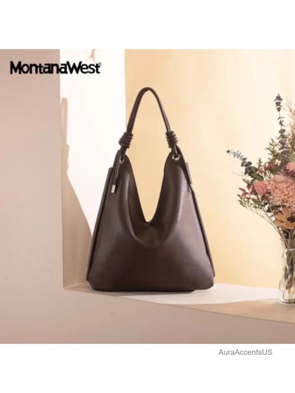 Slouchy Hobo Purse Faux Leather Large Shoulder Bag Knotted Handle